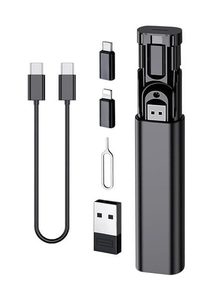 7&apos;si 1 Arada USB Şarj Adaptörü Kiti, Şarj & Veri Transferi - Type C, Lightning, Micro USB Çevirici, Sım Kart Iğnesi, Otg Seti, Evınto modelleri