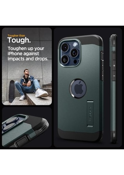 15 Pro ile Uyumlu Kılıf Tough Armor Magfit Magsafe Özellikli Abyss Green - ACS06735 fiyatları