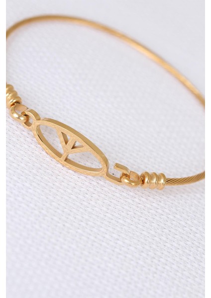 Gold Metal Çelik Figürlü Erkek Kelepçe Bileklik - Lisinya fiyatları