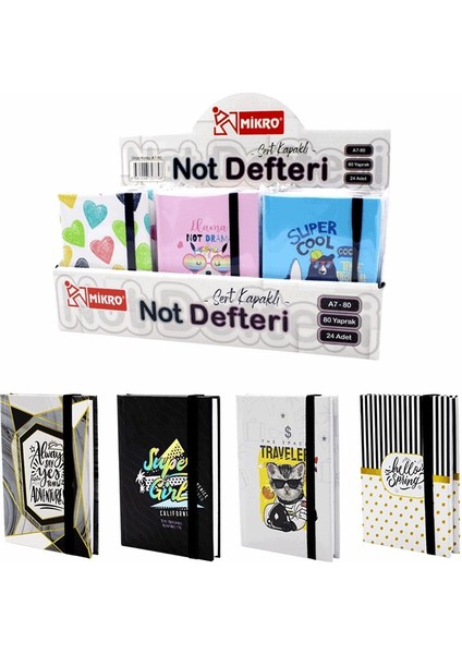 Mikro Not Defteri Standlı Çizgili 24 Lü A7-11-24-Pkt