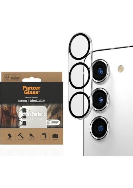 Glass Pictureperfect™ Kamera Lensi S23 | S23+ - Parmak Izi Önleyici, Çizilmeye Karşı Dayanıklı Lens - Temperli Cam Kamera Lensi Koruması