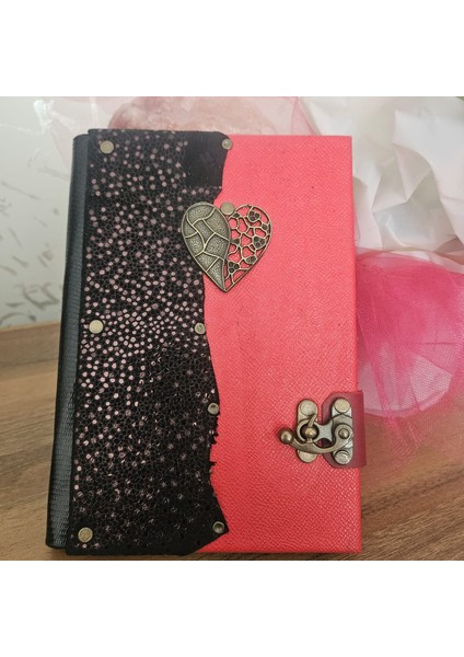 Hakiki Deri Italyan Baskili Özelkalp Desen El Yapımı Defter