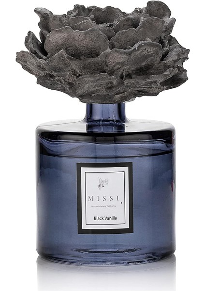 ml Siyah Silindir Şişe Vanilya Kokulu Gül Taşlı Oda Kokusu