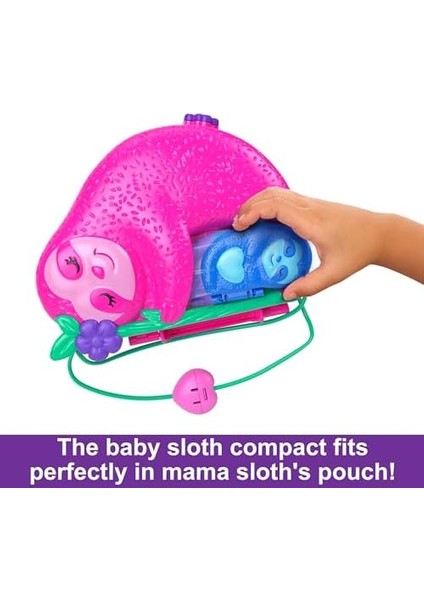 ™ Tembel Hayvan Ailesi 2&apos;si 1 Arada Kompakt Çanta Polly ™ Bebekler ve Oyun Seti, Seyahat Oyuncakları, Tembel Hayvan Ailesi 2&apos;si 1 Arada Kompakt Çanta HRD40 modelleri