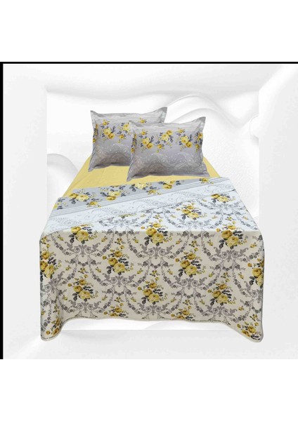 Ç.KIŞILIK%100 PAMUKLU(200X225 Nevresim)Lastikli Çarşaf 180X200X30(FERMUARLI Yastık Kılıfı 50X70