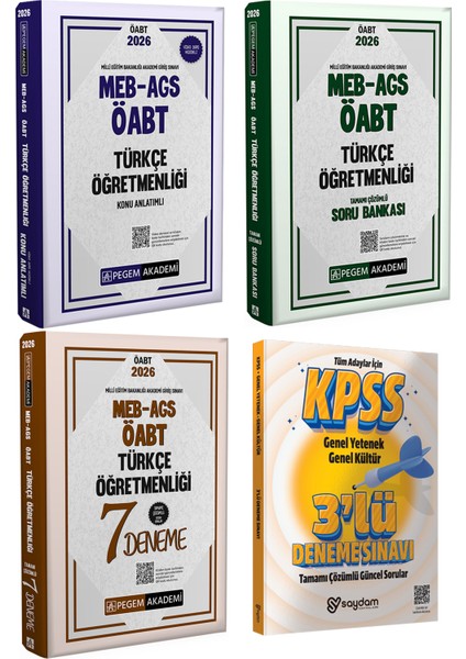 2026 Meb Ags Öabt Türkçe Öğretmenliği Konu Anlatımı-Çözümlü Soru Bankası-Çözümlü 7 Deneme Seti