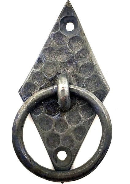 Antika Tarz Dekoratif Pirinç Dik Baklava Halka , Mobilya Kulbu - 82X41 Mm, Oksit - Lisinya