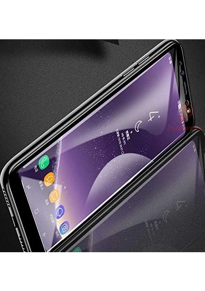 ile Uyumlu Galaxy A8 2018 Ekran Koruyucu Tam Kapatan Fib Siyah