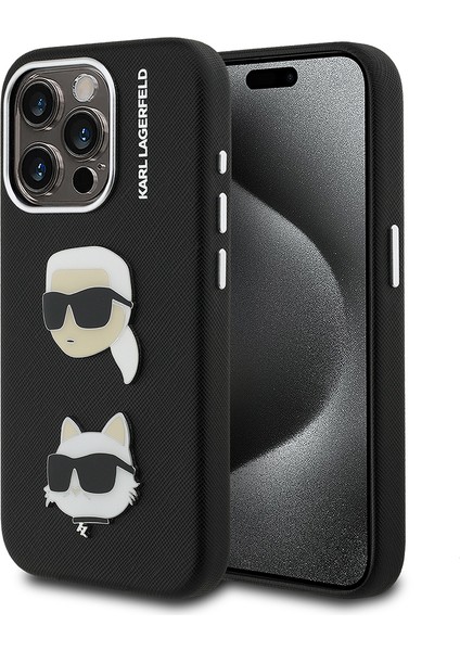 iPhone 15 Pro Max Kılıf Karl Lagerfeld Orjinal Lisanslı K&c Heads Pin Kapak