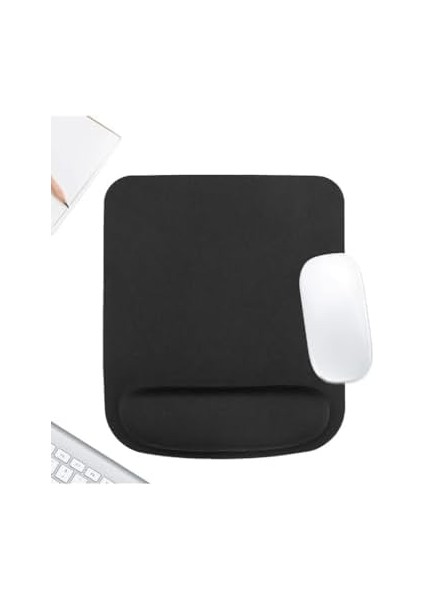Kare Bilek Destekli Konfor Kaymaz Ergonomik Mouse Pad Siyah Siyah modelleri