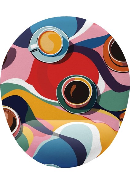 Kahve Desenli Bilek Destekli Mouse Pad