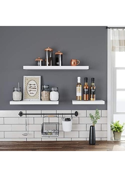 Duvar Rafı, Kitaplar, Resimler, Dekorasyon, Yüzer Raf, 80 x 20 x 3,8 Cm, Ofis Rafı, Mdf, Oturma Odası, Mutfak, Koridor, Yatak Odası, Için Duvar Panosu, Beyaz LWS28WT fiyatları