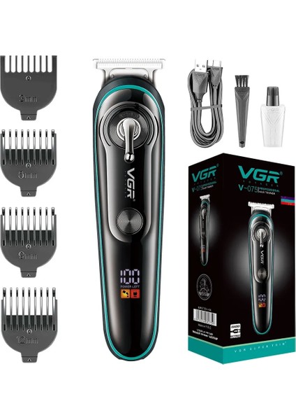 Vgr V-075 T Bıçak Sıfır Kesim LCD Ekran Şarjlı Tıraş Makinesi