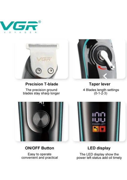 Vgr V-075 T Bıçak Sıfır Kesim LCD Ekran Şarjlı Tıraş Makinesi fiyatları