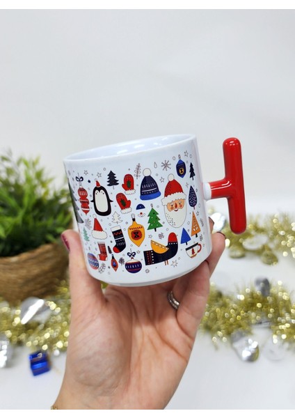 Mutlu Noeller Merry Christmas Yılbaşı Temalı Happy New Year Design T Kupa Bardak Latte Fincanı modelleri