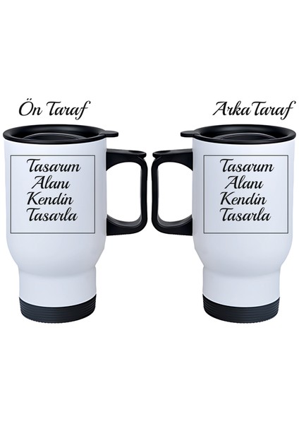 Kişiye Özel Kulplu Çelik Termos Bardak Kendin Tasarla