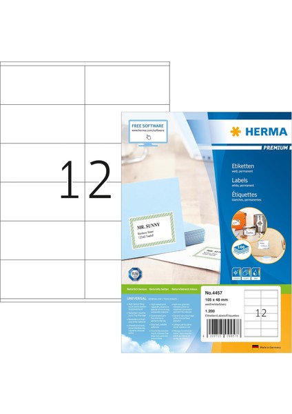 Premium Etiket A4 100 105X48 Beyaz