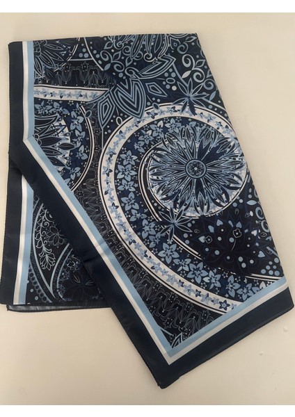 70X180 Lacivert Desenli Şal Fular modelleri