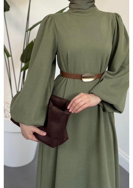 Blake Fitilli Kemerli Elbise Haki fırsatları