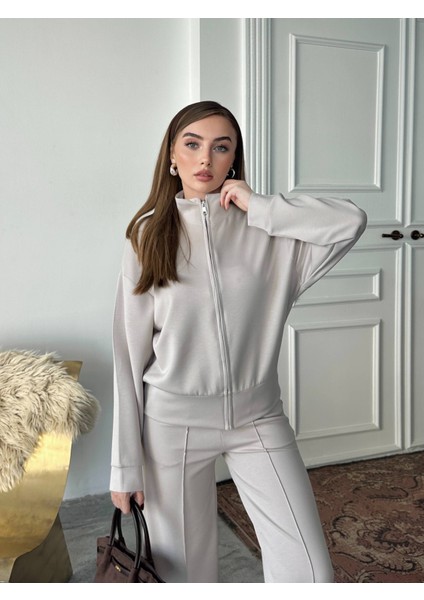 Kadın Oysho Kumaş Alt-Üst Takım Bej