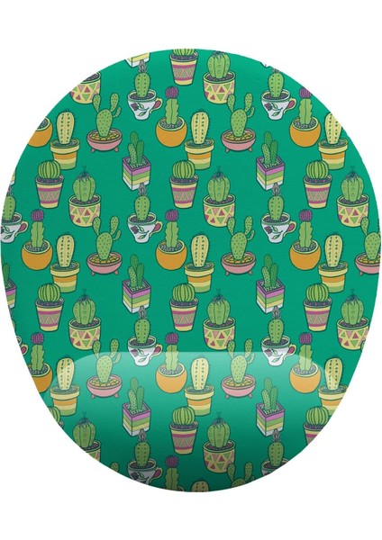 Iyi Fikirler Kaktüs Yeşil Zemin Bilek Destekli Mouse Pad