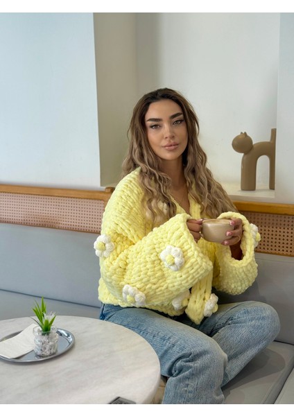 Pinterest Çiçek Detaylı Yumoş Puffy Ceket modelleri