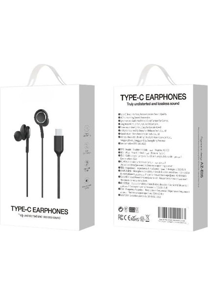 Type C Kulakiçi Mikrofonlu Kulaklik - Siyah - AZ-E05 fiyatları