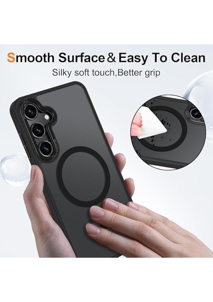 S24 Fe Uyumlu Kamera Korumalı Şarj Özellikli Arkası Mat Metal Tuş Takımlı Ultra Güçlü Korumalı Silikon Kılıf (Siyah, S24 Fe) fiyatları