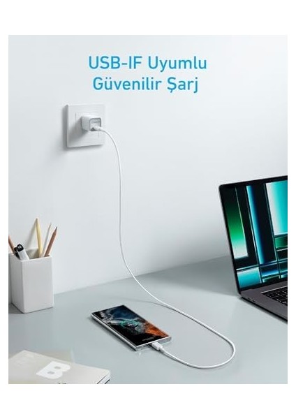 322 Usb-C To Usb-C, 0.9 M, A81F5, Beyaz modelleri