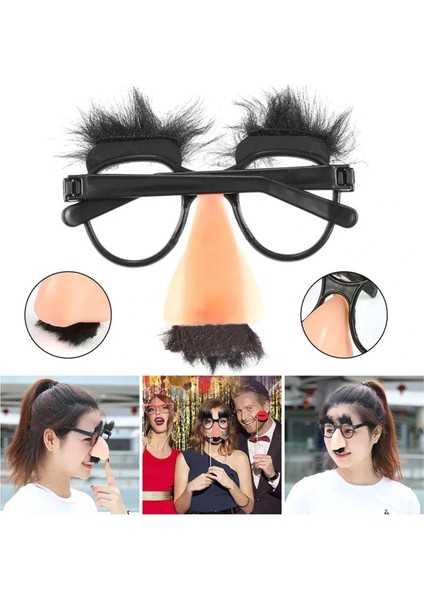 Eğlenceli Kılık Değiştirme Kaş Bıyık Mizah Gözlüğü 9X13 cm
