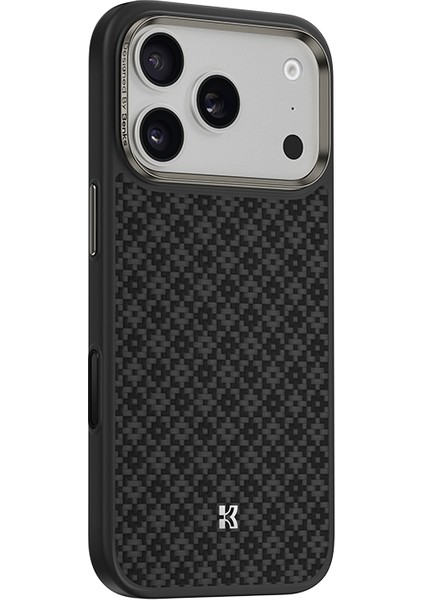 iPhone 17 Pro Uyumlu Kılıf M-Safe Şarj Özellikli Benks Armorpro Armorgrid Serisi Kevlar Kapak Siyah modelleri