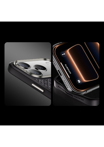 iPhone 17 Pro Uyumlu Kılıf M-Safe Şarj Özellikli Benks Armorpro Armorgrid Serisi Kevlar Kapak Siyah