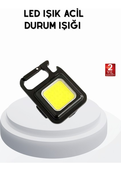 Techmrt Mini 800 Lümen LED El Feneri – USB Şarjlı, 3 Kademeli Işık, Şişe Açacaklı Taşınabilir Tasarım