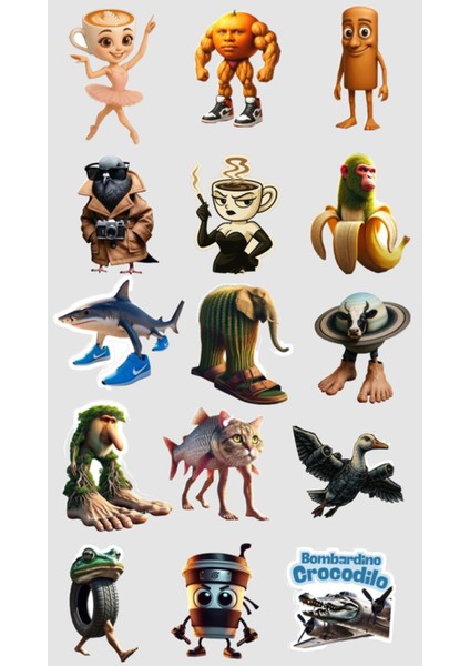 Brainrot Telefon Laptop Notebook Tablet Defter Matara Stiker Etiket ST2003