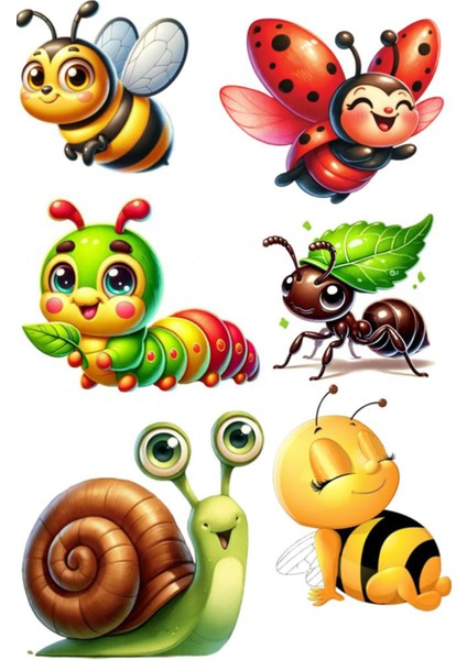 Sevimli Arılar Telefon Laptop Notebook Tablet Defter Matara Stiker Etiket ST2128