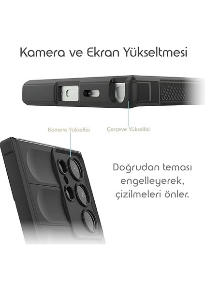 Galaxy S25 Ultra Için Koruyucu Kalın Yapılı Rugged Tpu Silikon Kılıf Kamera Yükseltili Içi Süet Dokulu Kenarları Darbe Emici ve Kayma Önleyici Özellikli Tam Kaplayan Koruyucu Kılıf fiyatları