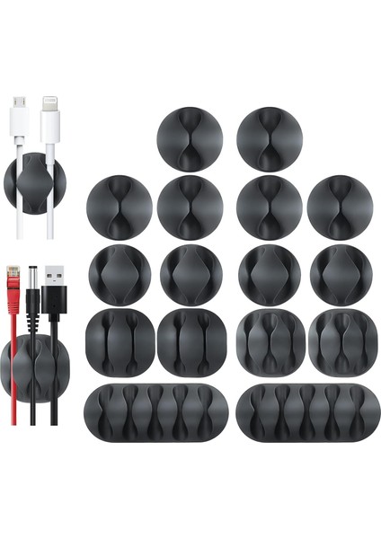 Düzenleyici 16 Parça, Kablo Tutturma Ev Ofis Kullanımına Uygun Kablo Organizeri Asorti