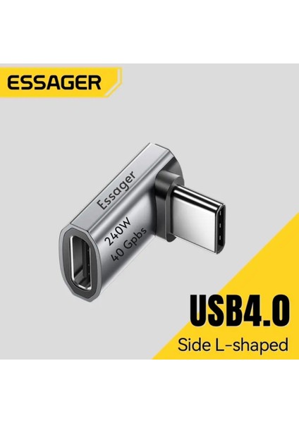 Type-C Erkek Type-C Dişi Adaptör 40GBPS 8k+4k USB 4.0 Ce Lisanslı Orjinal Çevirici Dönüştürücü Adaptör