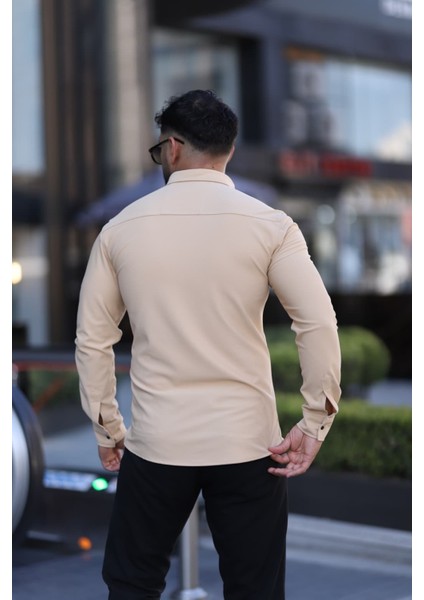Slim Fit Uzun Kollu Klasik Yaka Düğmeli Gömlek - Şık & Günlük Kombin fiyatları