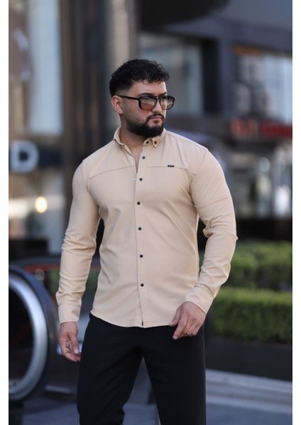 Slim Fit Uzun Kollu Klasik Yaka Düğmeli Gömlek - Şık & Günlük Kombin modelleri