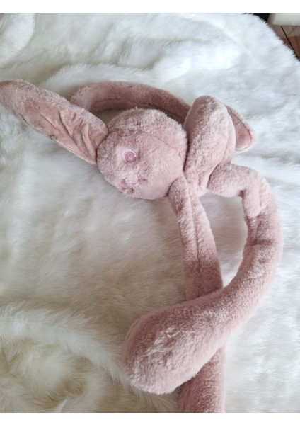 Peluş Tavşan Kulaklı Hareketli Yumuşak Sıcak Tutan Kulaklık
