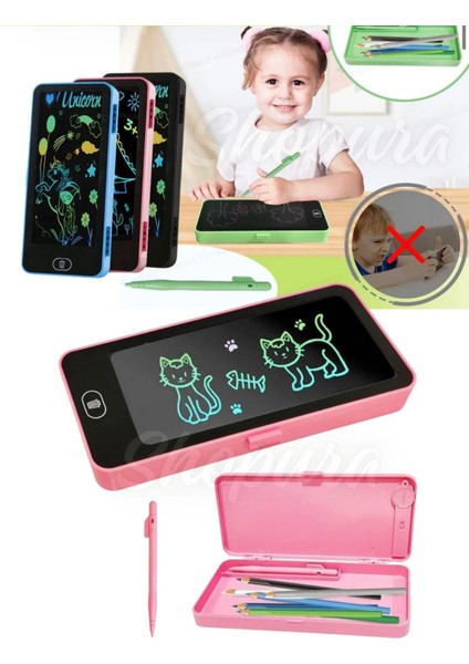 Writing Tablet LCD 6,5 Inç Dijital Kalemli Çizim Yazı Tahtası ve Kalemlik Grafik Not Eğitim Tableti fiyatları