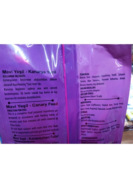 Mavi Yeşil Berra Karışık Kanarya Yemi 400+1 Paket ( 3 Adet ) Kanarya Ballı Kraker+Gaga Taşı fiyatları