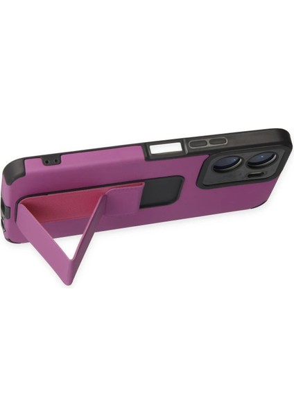 Vivo Y16 Kılıf Mega Standlı Silikon - Mor indirimleri