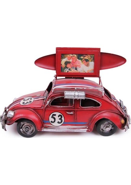 Dekoratif Metal Araba Çerçeveli Vintage Vosvos Hediyelik