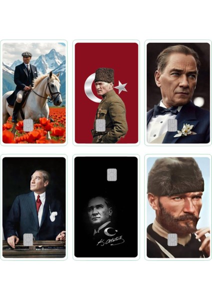 Kart Kaplama Sticter Etiket 6 Adet Atatürk 60003