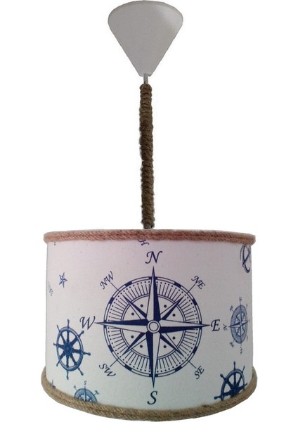 Pusulalı Halatlı Avize M-343 Kumaş Kaplama Çocuk Odası ve Bebek Odası Avize Sarkıt