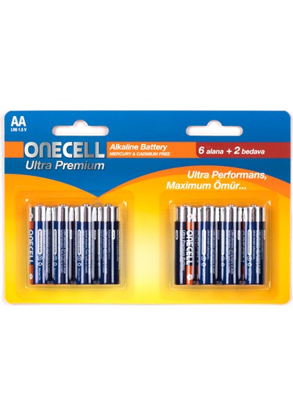 Ultra Premium Alkalin Aa Boy Pil 8li 1 Adet