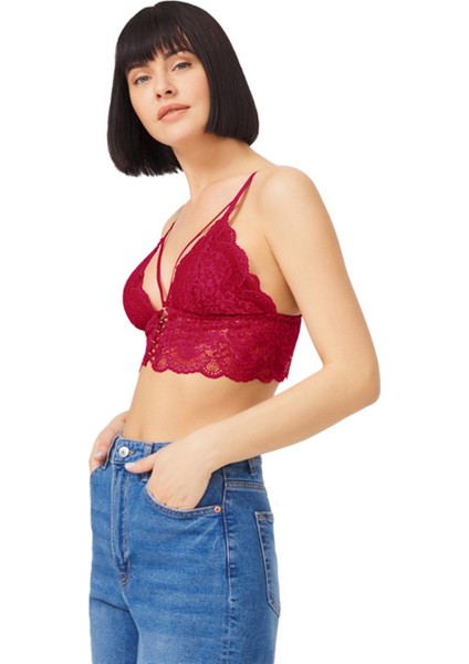 Tüllü Zincir Detaylı Kadın String Külot 3'lü Paket