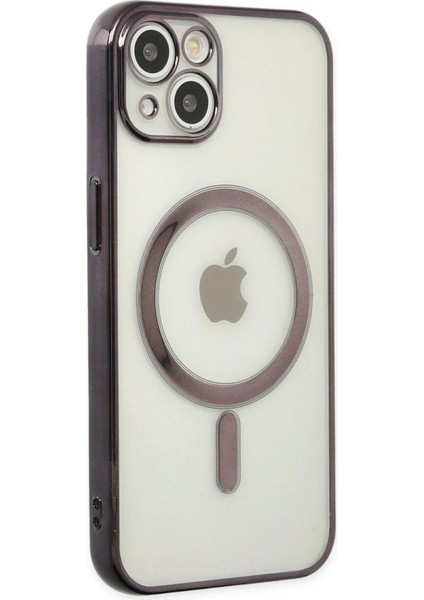 iPhone 14 Plus Kılıf Magneticsafe Lazer Silikon - Siyah